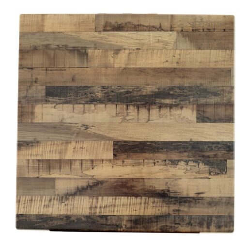 800mm Square Isotop Sliq Compact Table Top in Rustic Maple