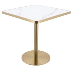 700mm square verona marble gold trim porcelain table top with gold circular base