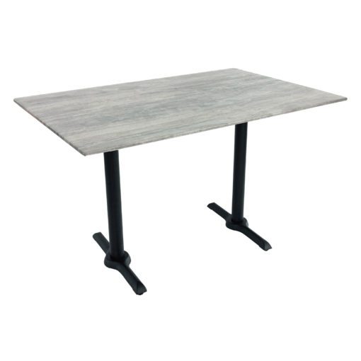 800 x 1200mm Cement Sliq Isotop Table Top with Black Twin Maxwell Base