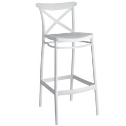 Tall Cross Stool in White