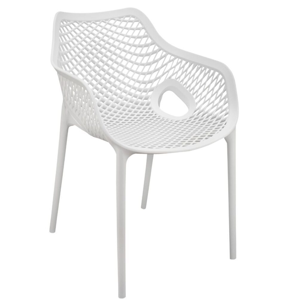Envy Chair with Arms in White