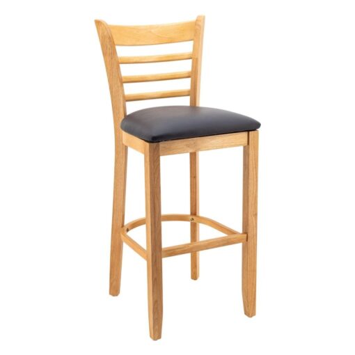 Ladder Back Stool in Oak with Charcoal Cushion