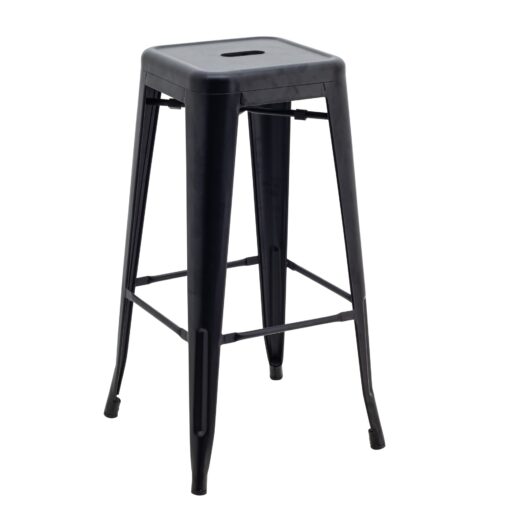 Tall Replica Tolix Stool in Matte Black