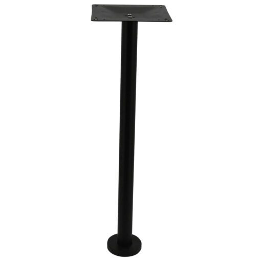 bolt in steel bar table base in matte black with round pole