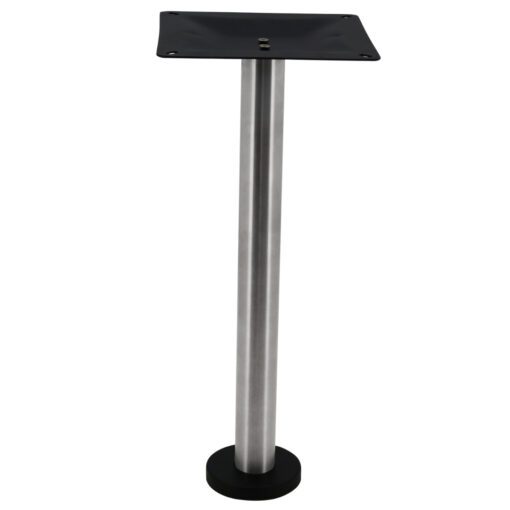 bolt in stainless steel dining table base with round pole