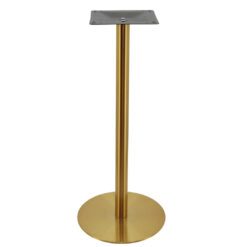 circular stainless steel gold bar table base with gold finish pole