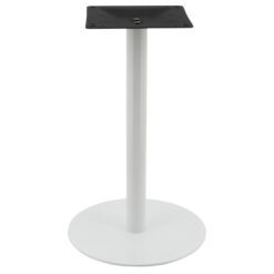 circular steel dining table base in gloss white with round pole (pre order)