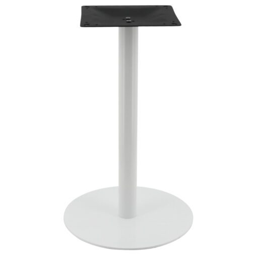 circular steel dining table base in gloss white with round pole (pre order)