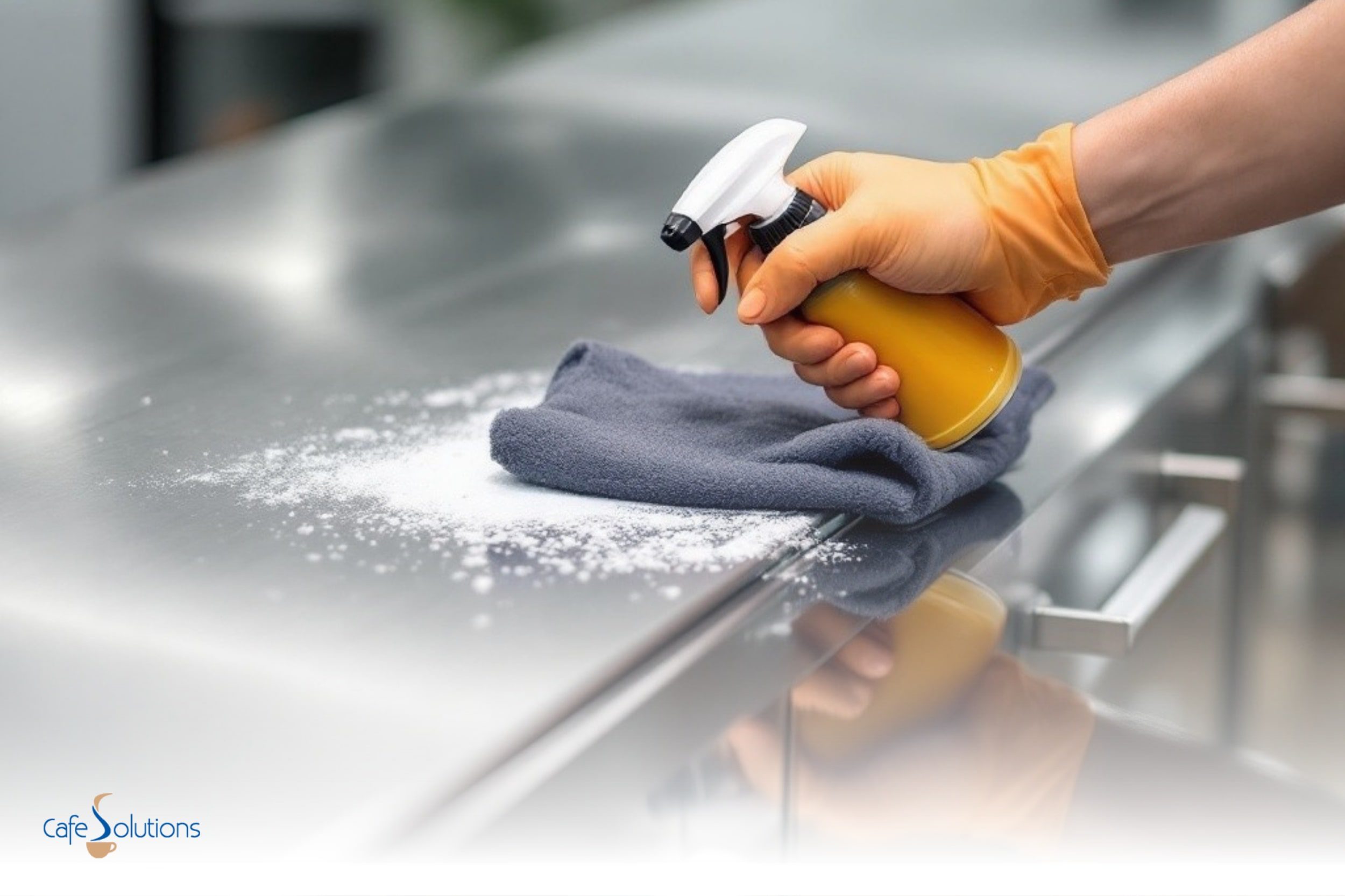 how to clean stainless steel bench