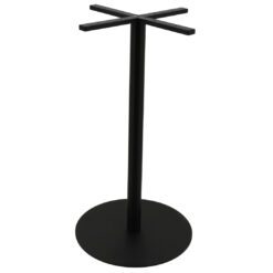 large circular steel bar table base in matte black with gold finish round pole (copy)