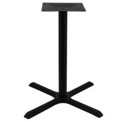 maxwell large dining table base in matte black with round pole
