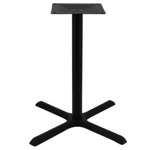 maxwell large dining table base in matte black with round pole