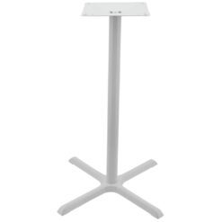 maxwell bar table base in gloss white with round pole