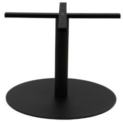circular steel coffee table base in matte black with round pole (copy)