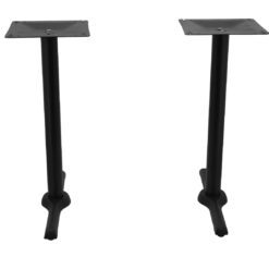 maxwell twin dining table base in matte black with round pole