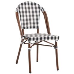 parisian chair in gingham pattern dark frame