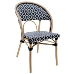 parisian chair curved diamond pattern light frame