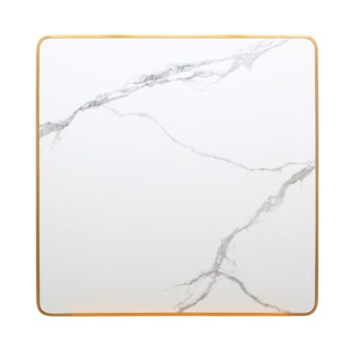Verona Marble Gold Trim Square 600mm Porcelain Table Top
